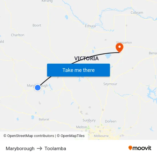 Maryborough to Toolamba map