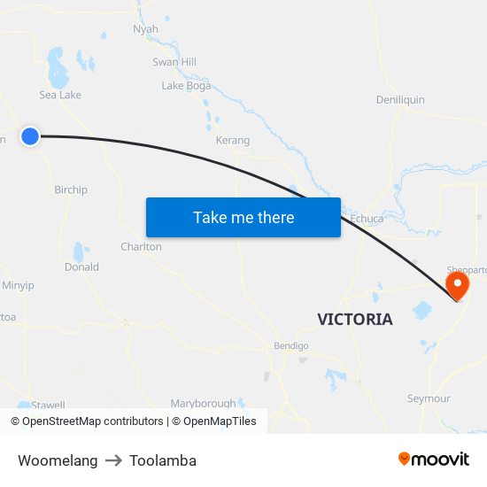 Woomelang to Toolamba map