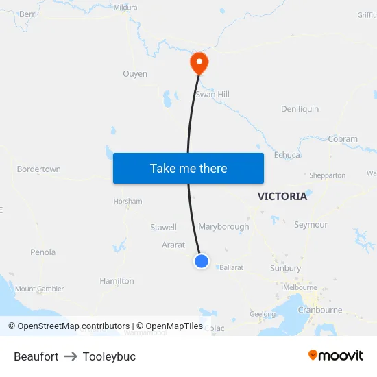 Beaufort to Tooleybuc map