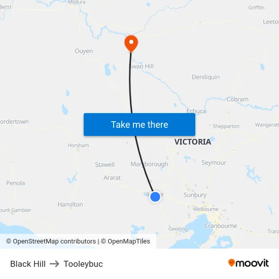 Black Hill to Tooleybuc map