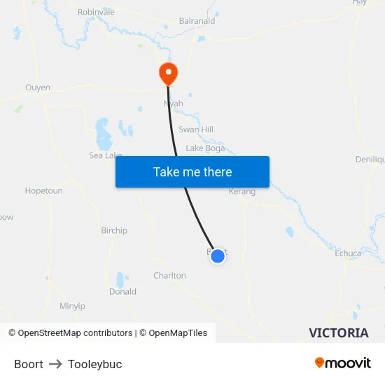 Boort to Tooleybuc map