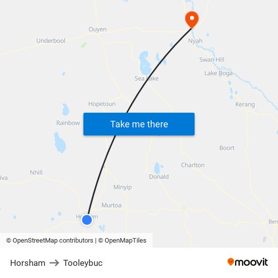 Horsham to Tooleybuc map