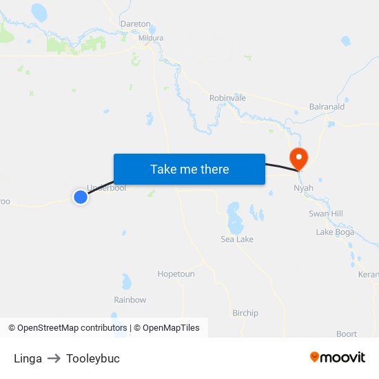 Linga to Tooleybuc map