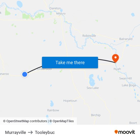 Murrayville to Tooleybuc map