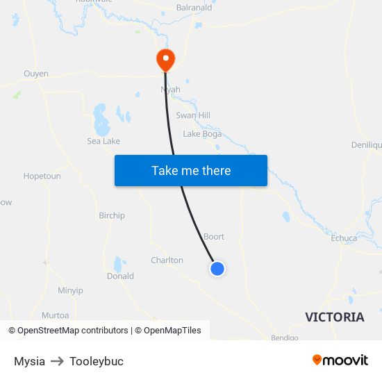 Mysia to Tooleybuc map