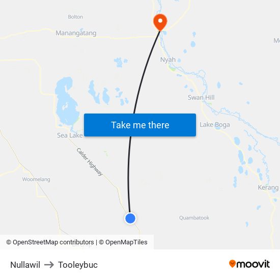 Nullawil to Tooleybuc map