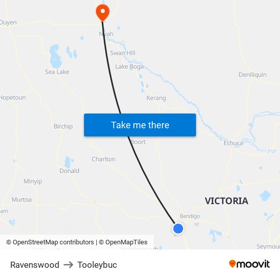 Ravenswood to Tooleybuc map