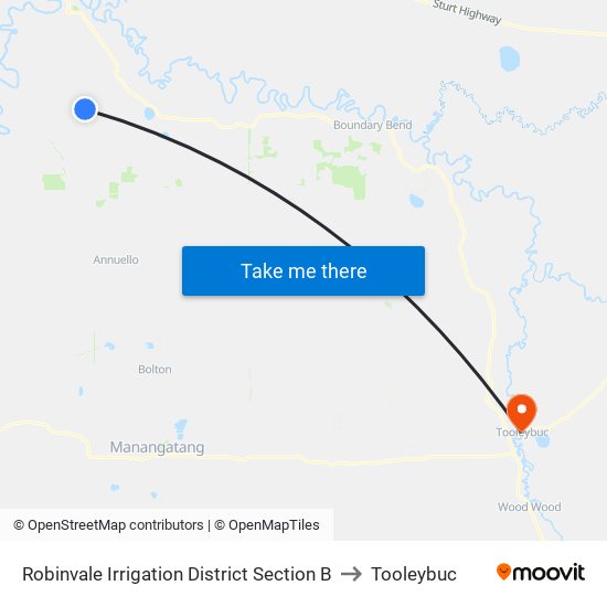 Robinvale Irrigation District Section B to Tooleybuc map