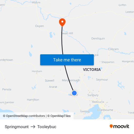 Springmount to Tooleybuc map