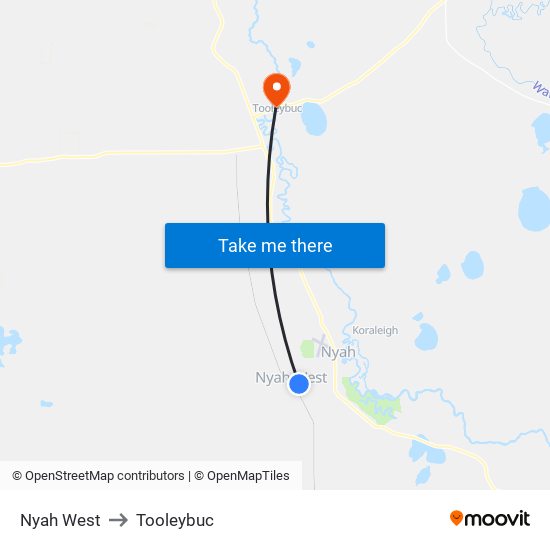 Nyah West to Tooleybuc map