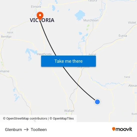 Glenburn to Toolleen map