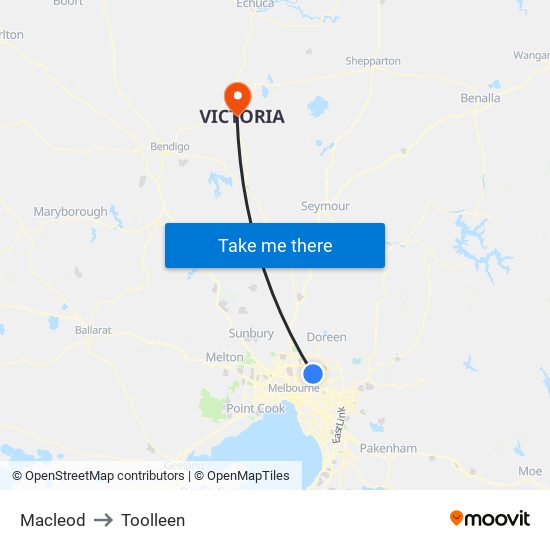 Macleod to Toolleen map