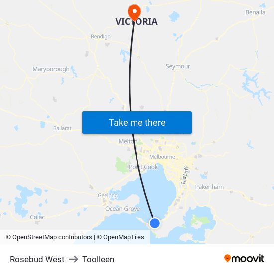 Rosebud West to Toolleen map