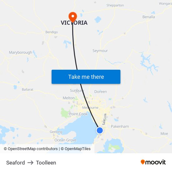 Seaford to Toolleen map