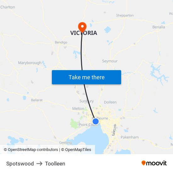 Spotswood to Toolleen map
