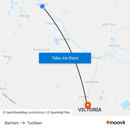 Barham to Toolleen map