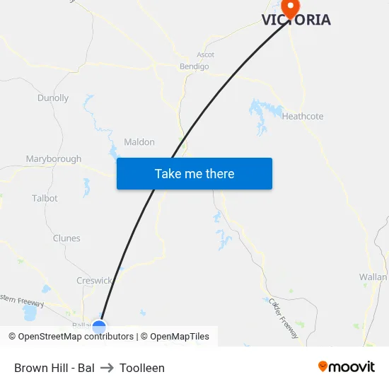 Brown Hill - Bal to Toolleen map