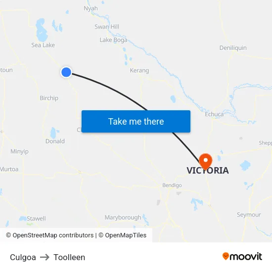 Culgoa to Toolleen map