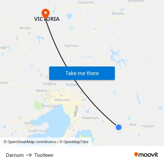 Darnum to Toolleen map