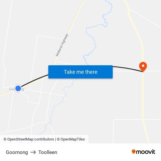 Goornong to Toolleen map