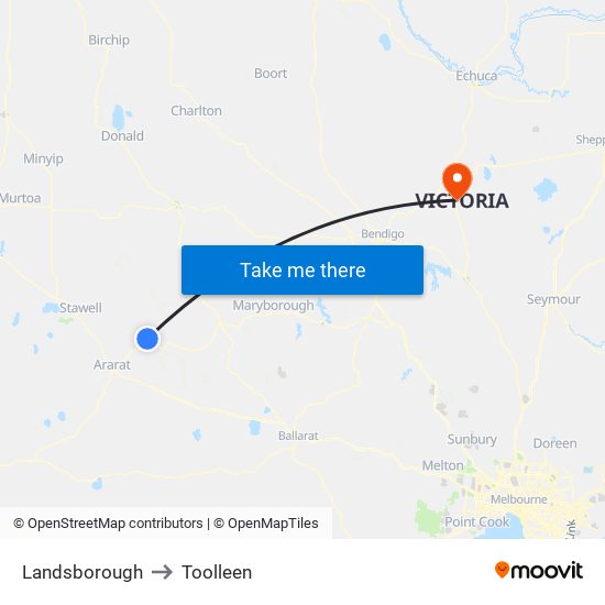 Landsborough to Toolleen map