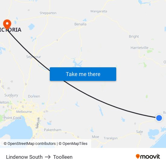 Lindenow South to Toolleen map