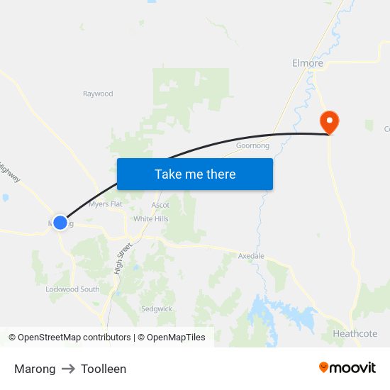 Marong to Toolleen map