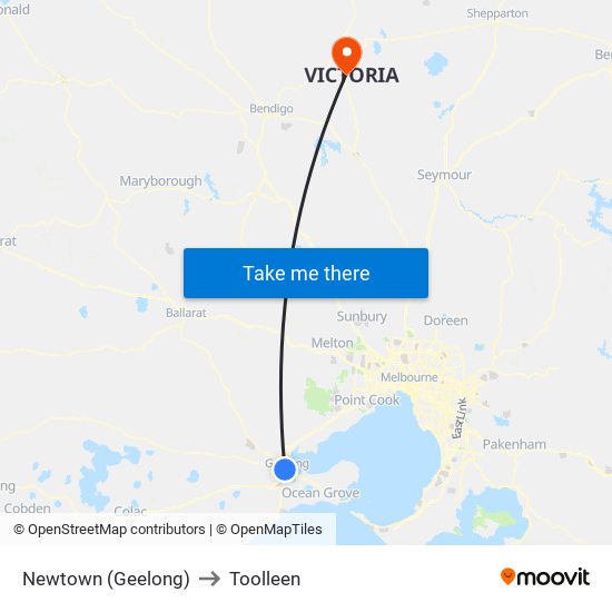 Newtown (Geelong) to Toolleen map