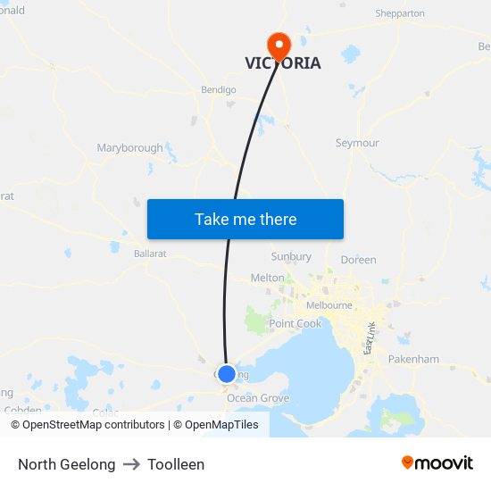 North Geelong to Toolleen map