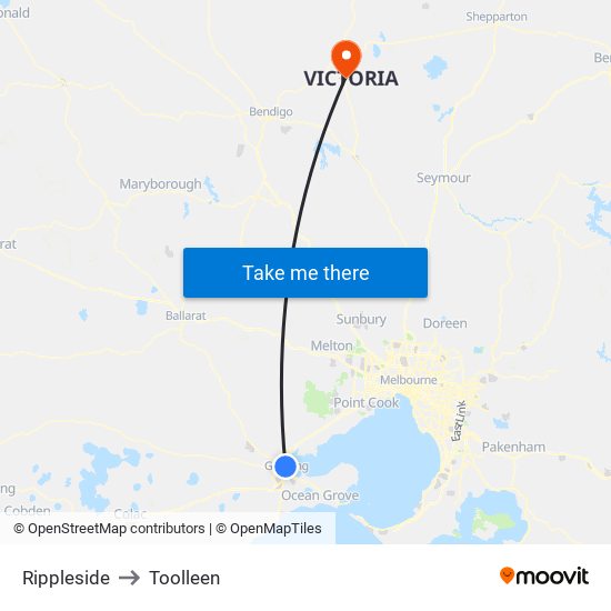 Rippleside to Toolleen map