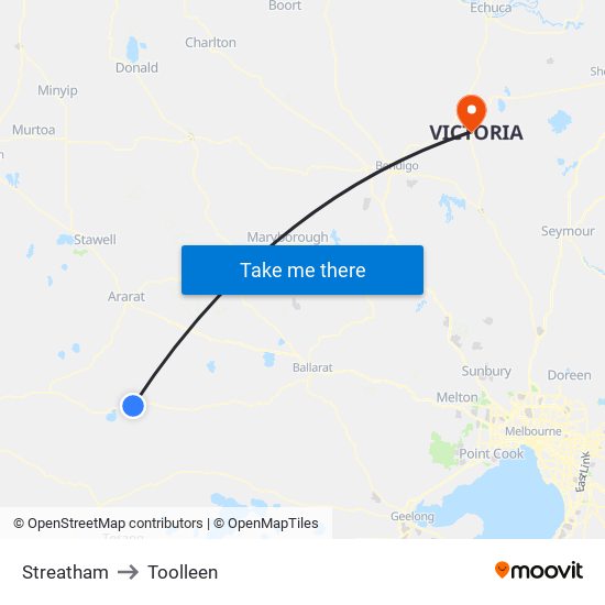 Streatham to Toolleen map