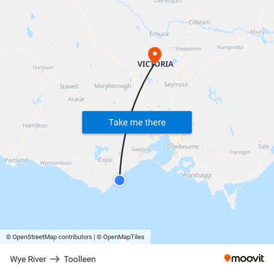 Wye River to Toolleen map