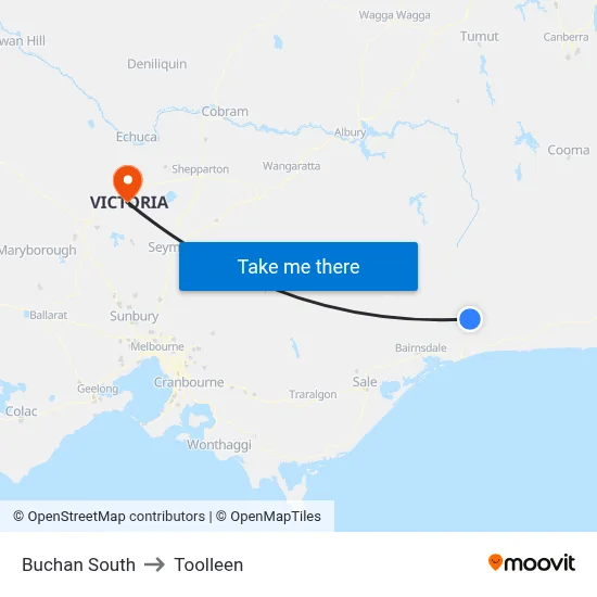 Buchan South to Toolleen map