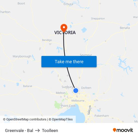 Greenvale - Bal to Toolleen map