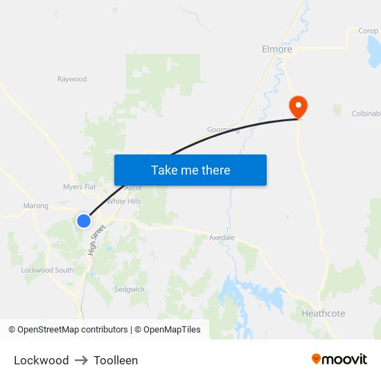 Lockwood to Toolleen map