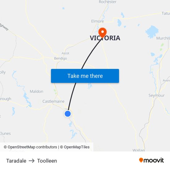 Taradale to Toolleen map