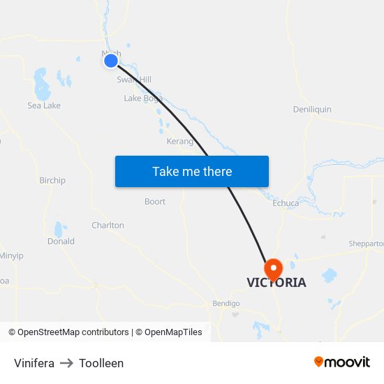 Vinifera to Toolleen map