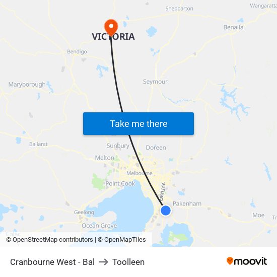 Cranbourne West - Bal to Toolleen map