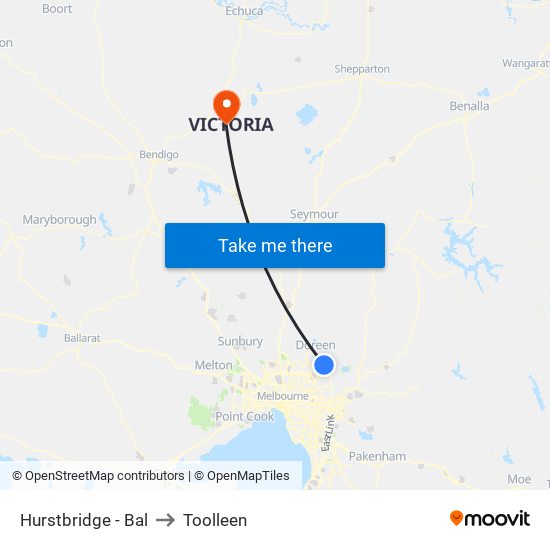 Hurstbridge - Bal to Toolleen map