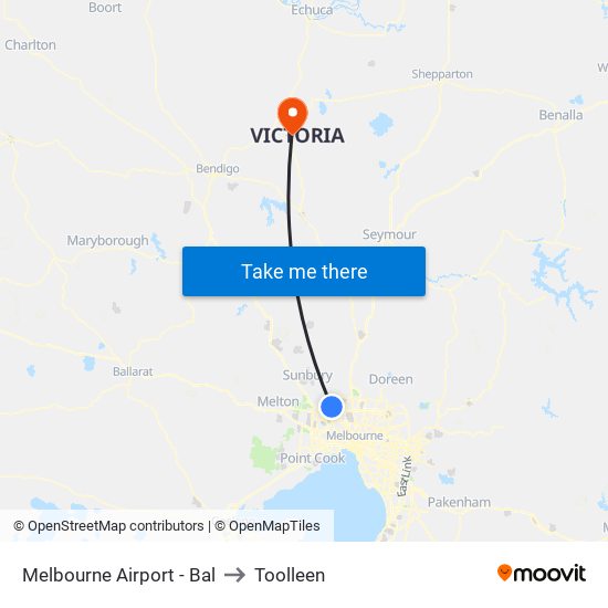 Melbourne Airport - Bal to Toolleen map