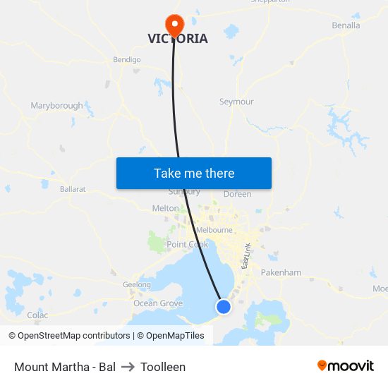 Mount Martha - Bal to Toolleen map