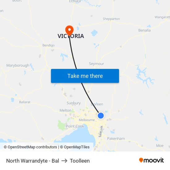 North Warrandyte - Bal to Toolleen map