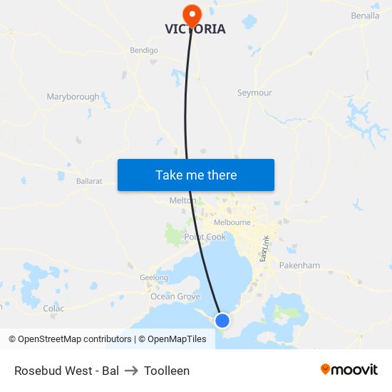 Rosebud West - Bal to Toolleen map