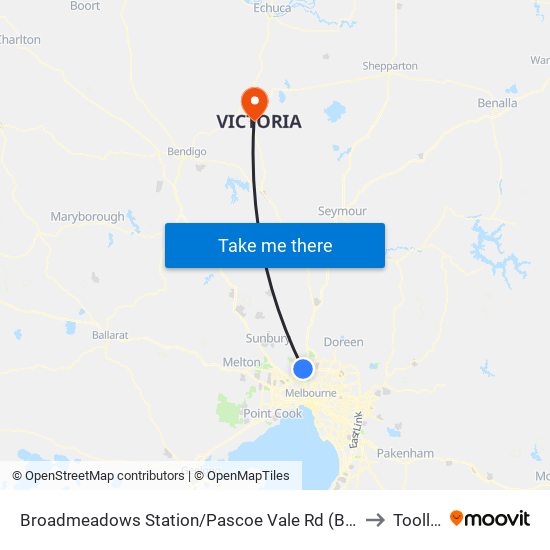 Broadmeadows Station/Pascoe Vale Rd (Broadmeadows) to Toolleen map