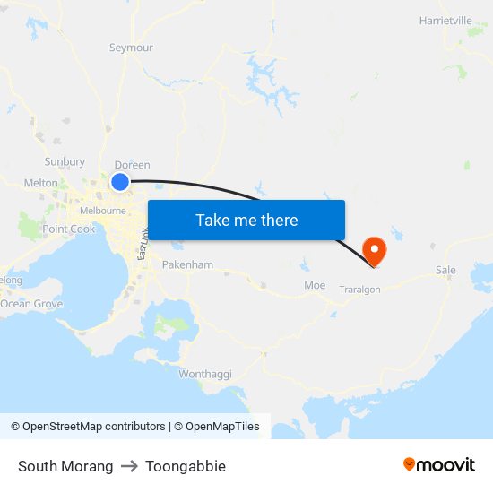 South Morang to Toongabbie map