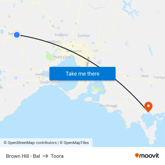 Brown Hill - Bal to Toora map