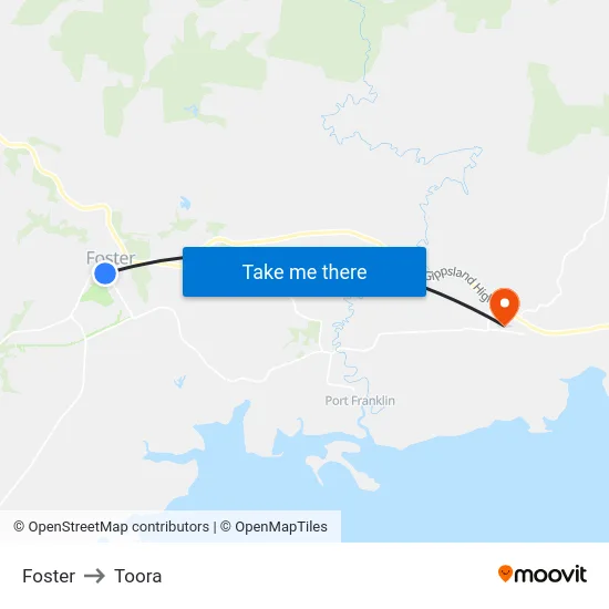 Foster to Toora map