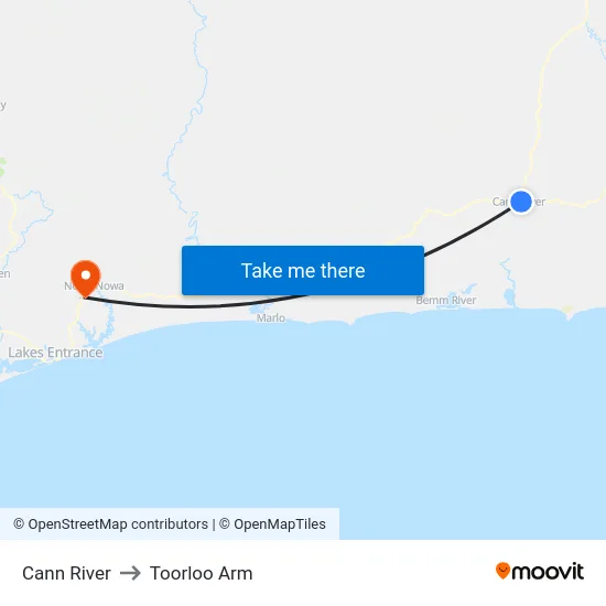 Cann River to Toorloo Arm map