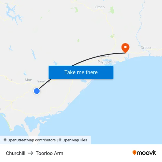Churchill to Toorloo Arm map