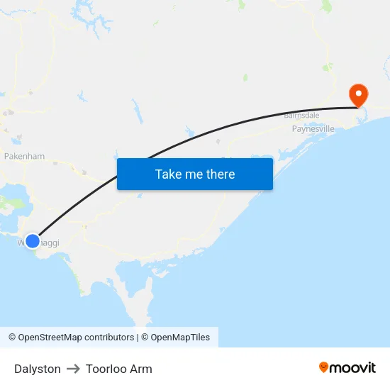 Dalyston to Toorloo Arm map
